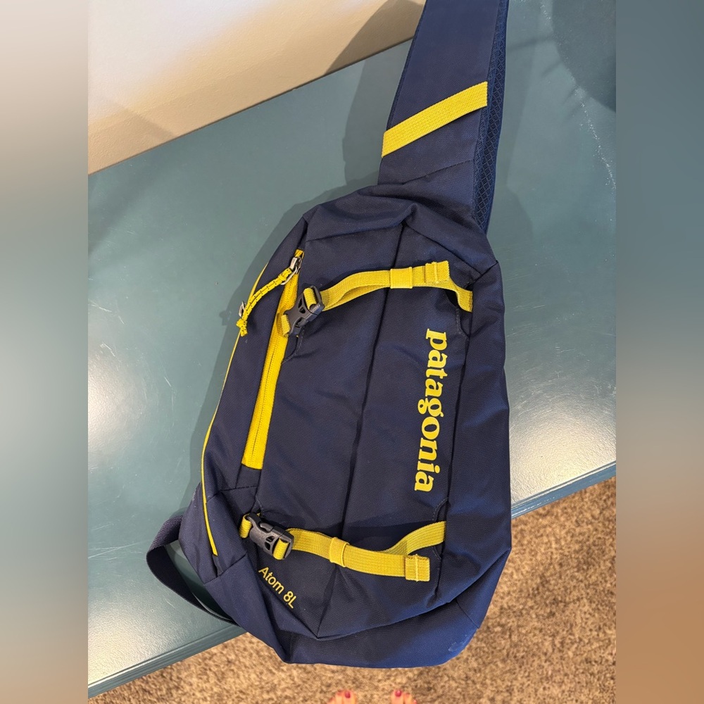 Patagonia Atom Sling Bag - Blue and Yellow